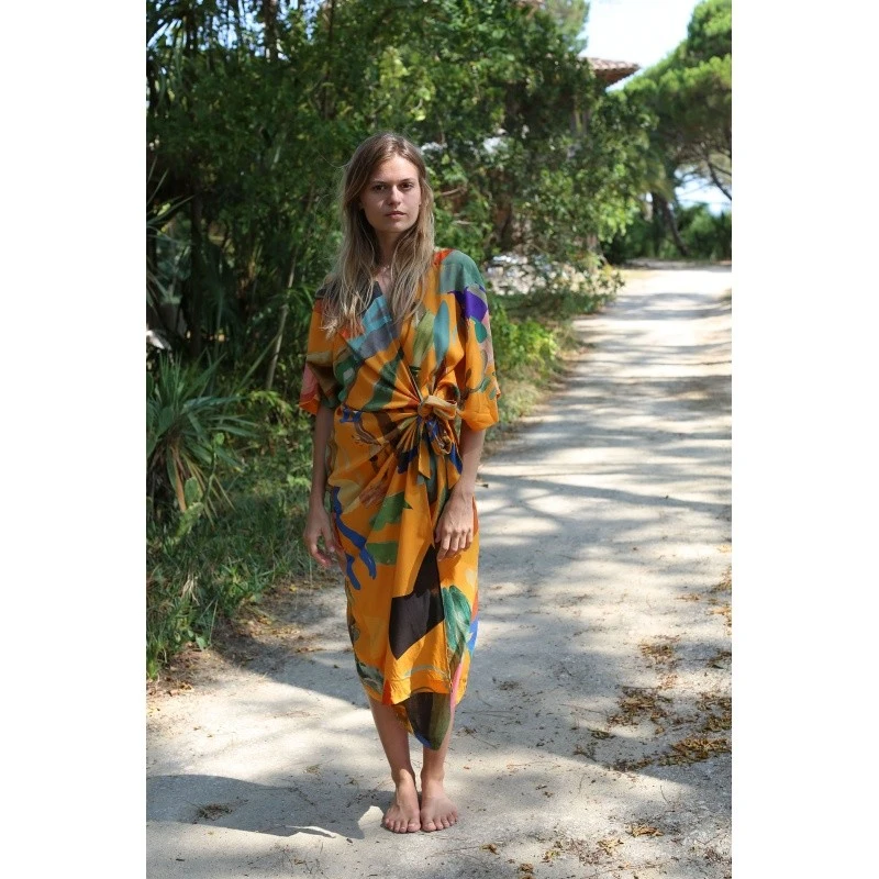 G.KERO Robe DANCING WOOD ORANGE 4 G.KERO Robe DANCING WOOD ORANGE – Image 2