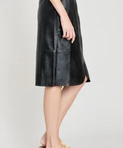 MAEVY Jupe JUPEVEGAN Noir -Robes Soldes Boutique maevy jupe jupevegan noir 1