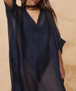 MARE DI LATTE Cafetan BELLA PASHMINA INK -Robes Soldes Boutique mare di latte cafetan bella pashmina ink 2