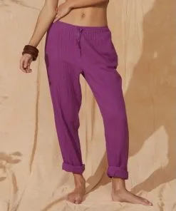 MARE DI LATTE Pantalon ANGIE Dark Purple -Robes Soldes Boutique mare di latte pantalon angie dark purple 1