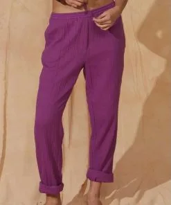 MARE DI LATTE Pantalon ANGIE Dark Purple -Robes Soldes Boutique mare di latte pantalon angie dark purple 2
