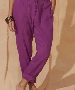 MARE DI LATTE Pantalon ANGIE Dark Purple -Robes Soldes Boutique mare di latte pantalon angie dark purple 3