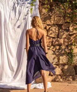 MARE DI LATTE Robe IVINA BLUE PRINT -Robes Soldes Boutique mare di latte robe ivina blue print 2
