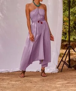 MARE DI LATTE Robe IVINA MAUVE MIST -Robes Soldes Boutique mare di latte robe ivina mauve mist 1