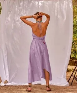 MARE DI LATTE Robe IVINA MAUVE MIST -Robes Soldes Boutique mare di latte robe ivina mauve mist 2