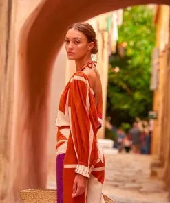 MARE DI LATTE Top DIVYA PLUMCOMBO -Robes Soldes Boutique mare di latte top divya sunset 1