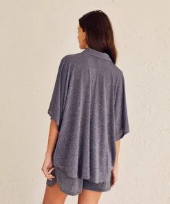 MOMONI Chemisier GENOVA BLUE -Robes Soldes Boutique momoni chemisier genova blue 2